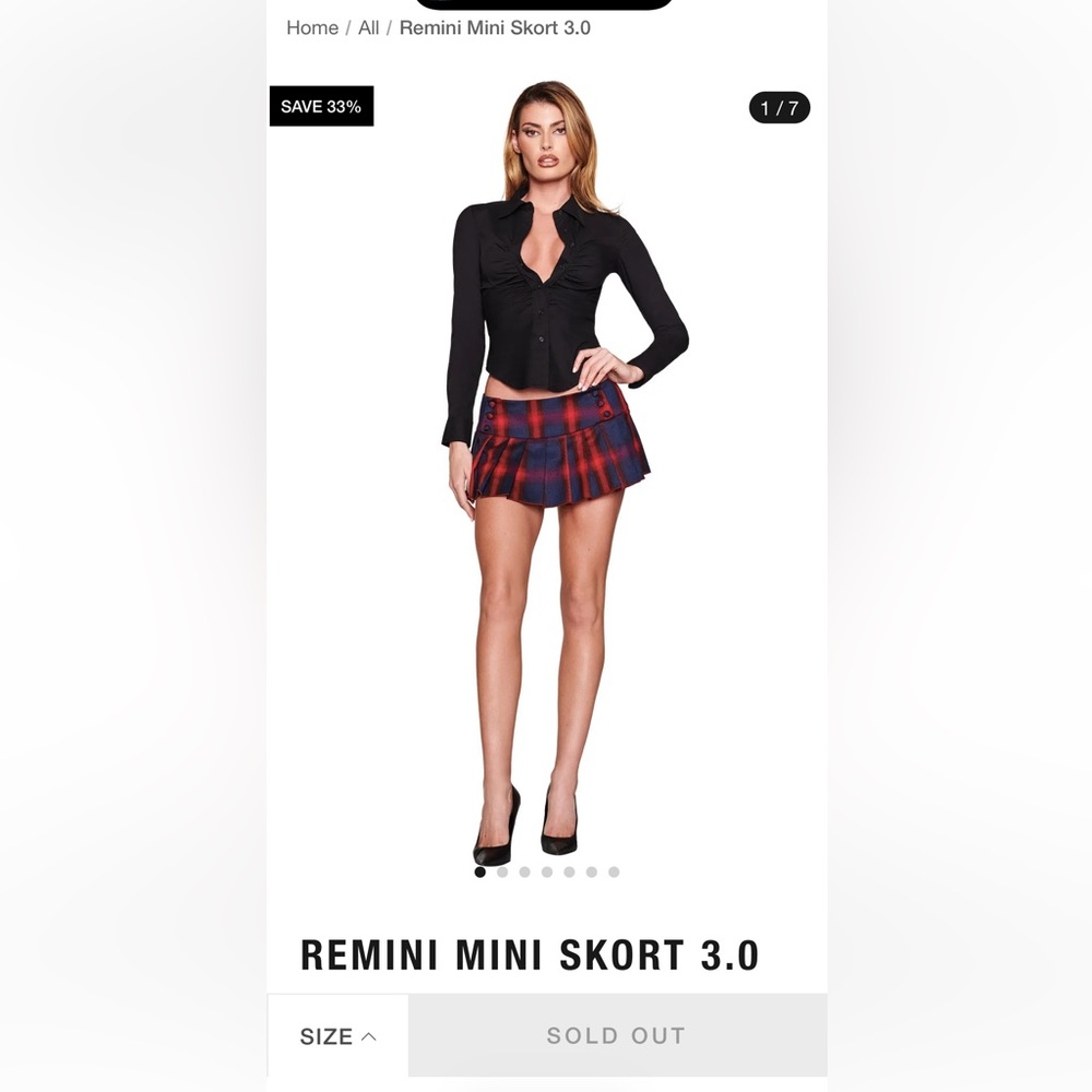 I.AM.GIA Red and Blue Plaid Remini Mini Skort